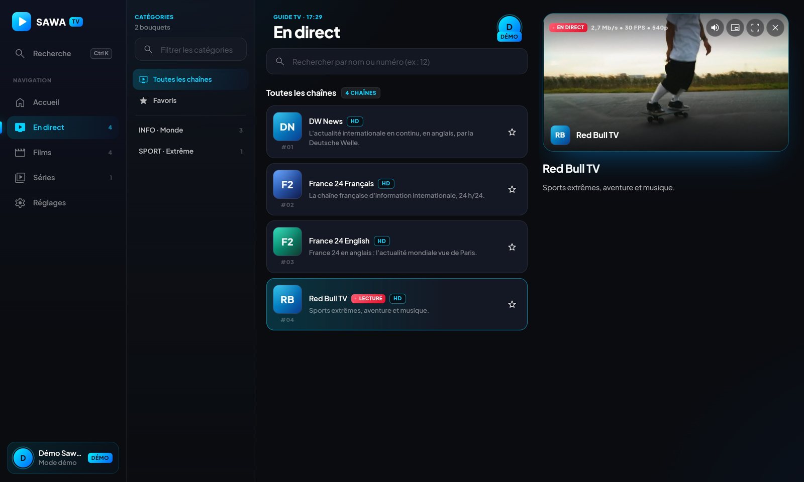 Chaînes en direct de Livo View App sur PC
