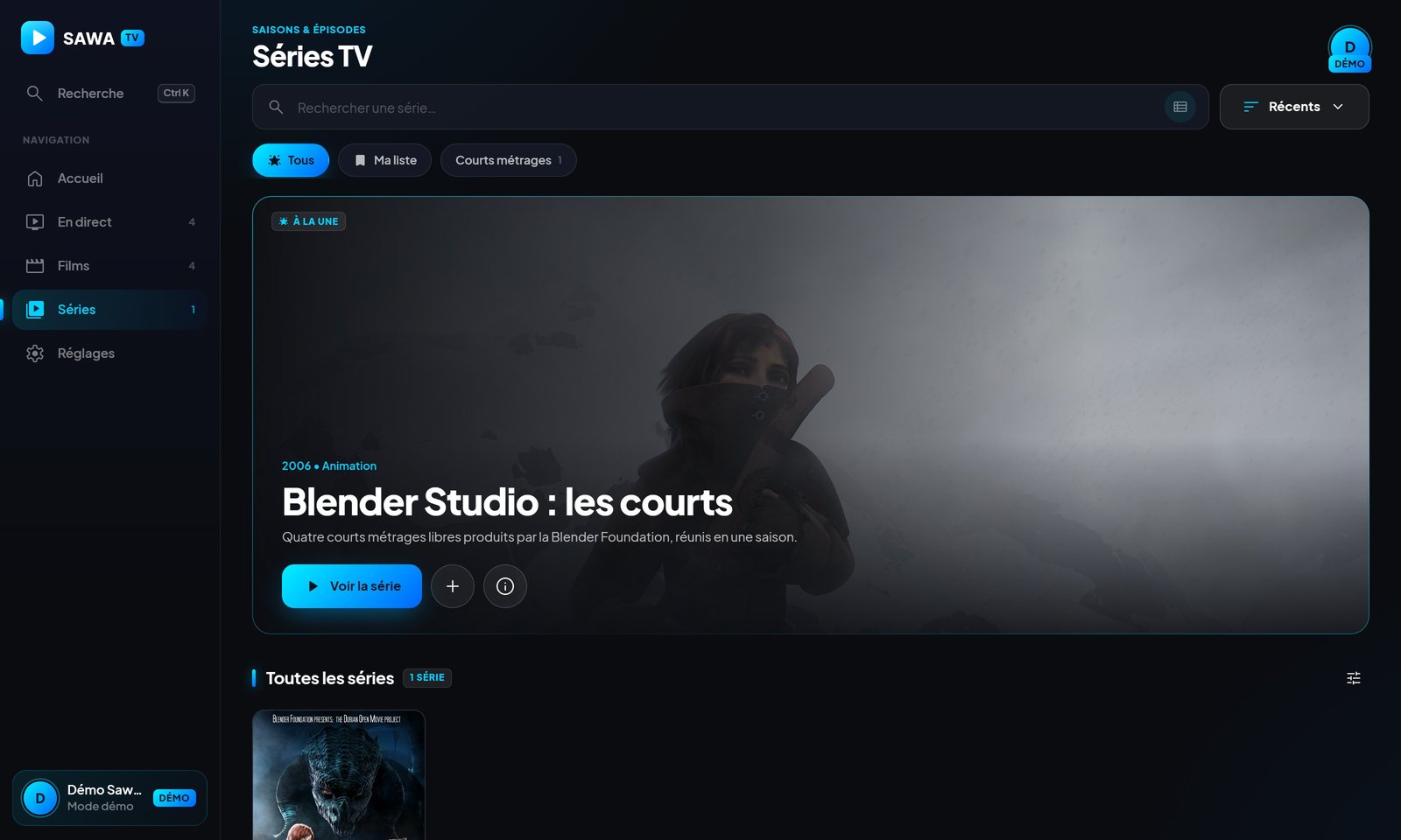 Catalogue de séries de Livo View App sur PC